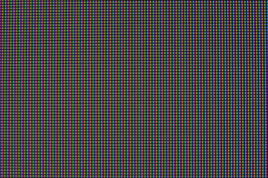 RGB subpixel grid array macro photograph on modern LED television screen display matrix showing