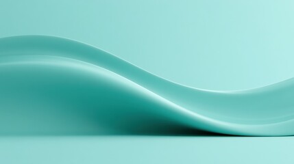 Obraz premium A smooth wave settles flat on a surface. The color palette is soft and minimal. The focus is on the waves shape and contours.