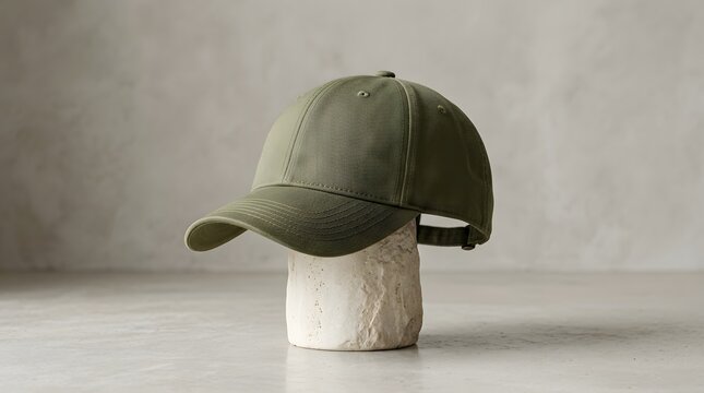 Minimalist men's felt fedora hat on white marble surface for fashion styling