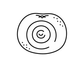 Naklejka premium Outline of a stylized orange