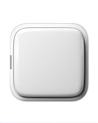 Obraz premium White cosmetic compact with rounded corners, closed position isolated on white background