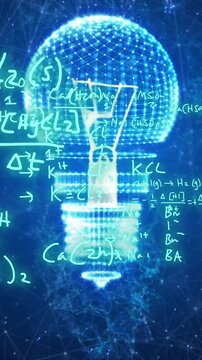 Animation of light bulb and mathematical data processing