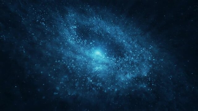 Glowing blue spiral galaxy in deep space seamless loop, 4K