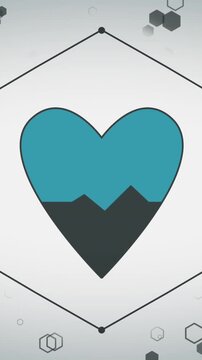 Animation of doctors with safety suits and heart on white background