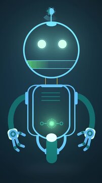 Animation of ai chatbot icon and data processing