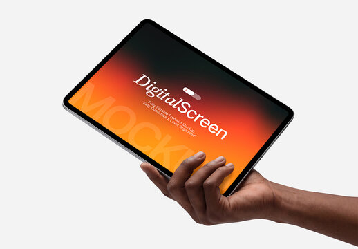 Tablet Screen Mockup in Hand