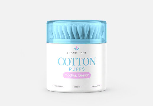 Cotton Puff Container Mockup Template
