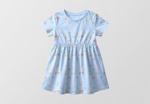 Girls Floral Dress Mockup