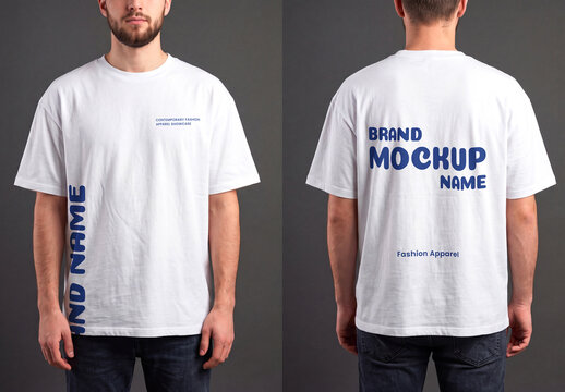 Oversized T-Shirt Mockup Front and Back