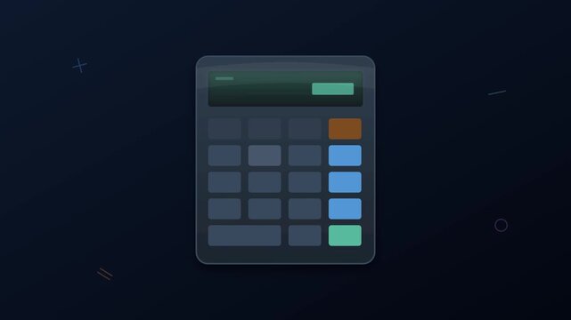 Calculator Icon on Blue Background for Financial Accounting Business and Mathematics Education Concepts
