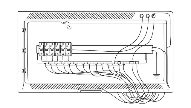 Electrical wiring diagram on white background.