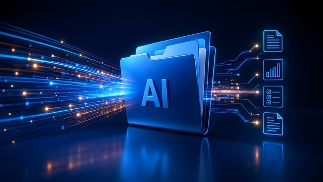 High speed fiber optic data transfer into a smart artificial intelligence repository for automated document sorting