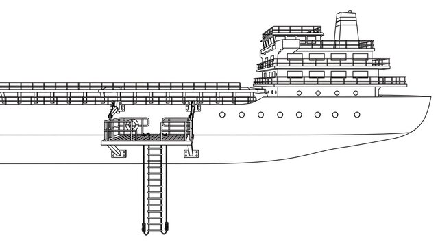 Large passenger ship illustration on white background.