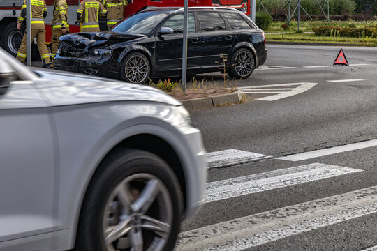 Fatal Pedestrian Accident at Crosswalk with Damaged Black Car