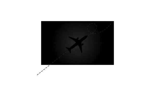 Airplane silhouette with flight path