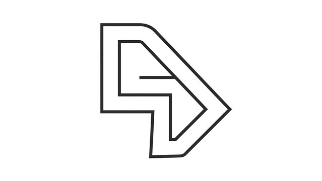 Minimalist arrow icon on white background.