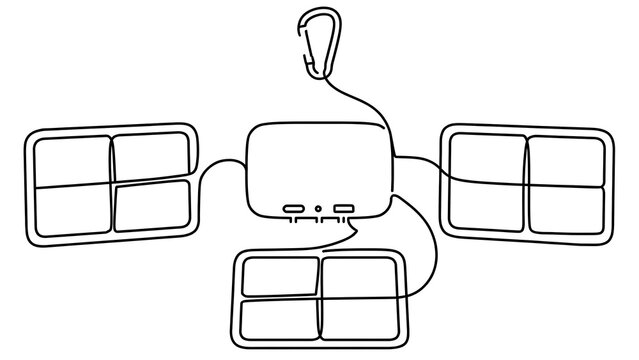 Minimalist computer illustration on white background.
