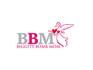 Fototapeta premium Pink bird with heart emblem and lettering vector illustration