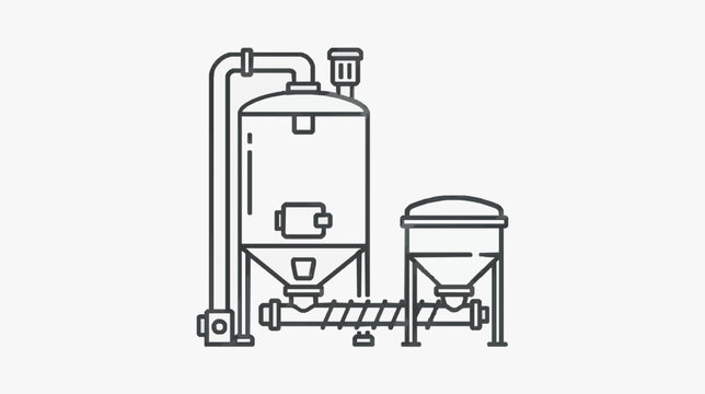Modern brewery equipment with mash tun and lauter tun