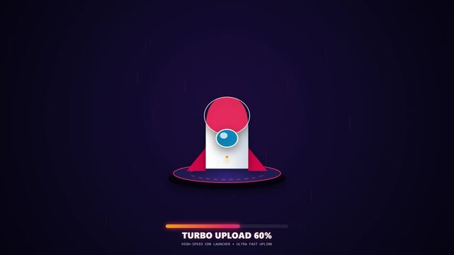 Turbo File Upload Rocket Animation with Progress Bar