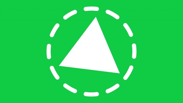Dashed spinning circle perfect loop with inside spinning triangle for use with logos, etc. with green screen