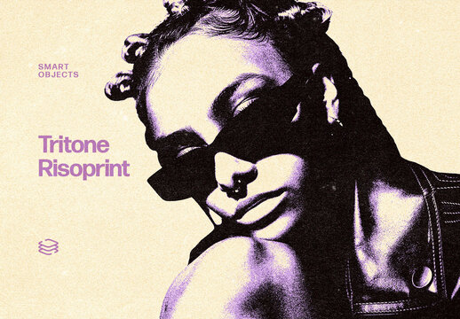 Tritone Risoprint Effect For Poster And Social Media Design
