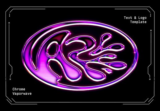 Vaporwave Chrome Text Effect For Poster And Branding Design
