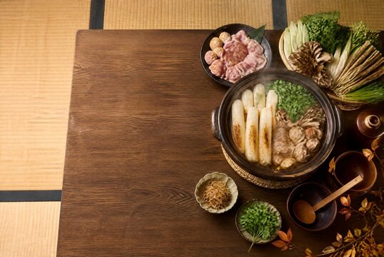 Kiritanpo Nabe with Chicken and Vegetables in Japan