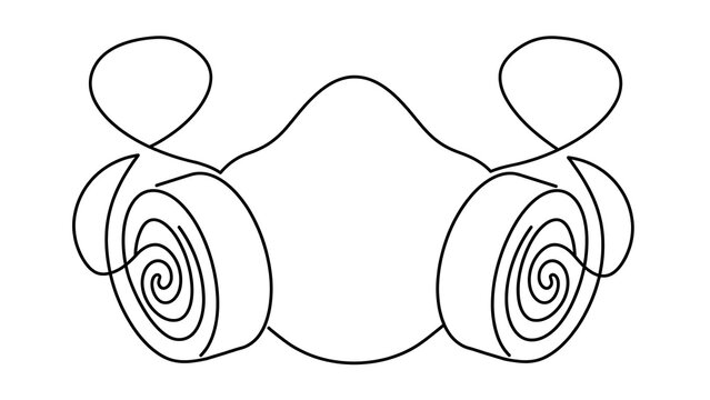 Minimalist face mask design white background.