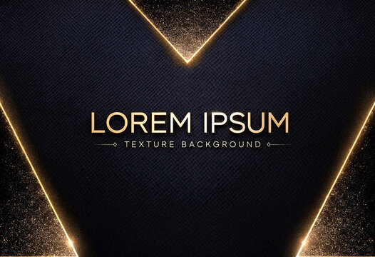 Modern golden geometric light rays forming a triangle with elegant text overlay design