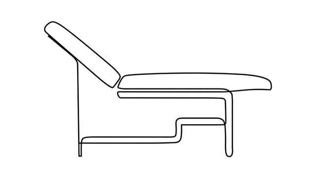Minimalist chaise lounge chair white background.