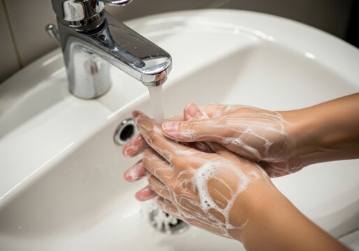 Washing hands with soap