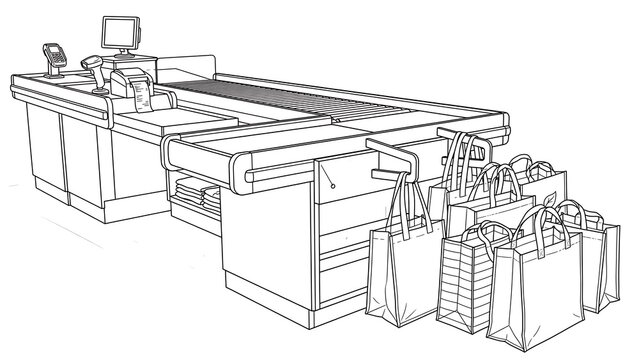 Industrial printing press machine white background.