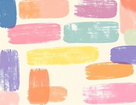 ピンクとオレンジの筆跡が並ぶ明るい手描きのパターン