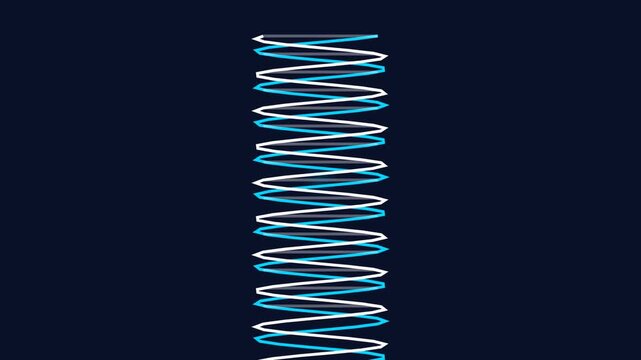 Abstract blue spiral wave motion on dark background