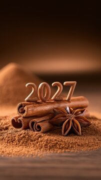 Cinnamon Sticks with Gold Number 2021