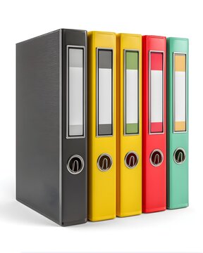 Minimal metal file organizer upright design, office storage isolated on white background