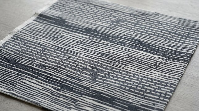 Interrupted parallel strokes design featuring monochrome horizontal etching. Uniform broken dashes forming a textured modern fabric structure.  pattern dashed line black white horizontal