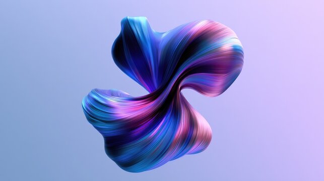 Abstract swirling fluid form with vibrant, flowing colors against a soft gradient