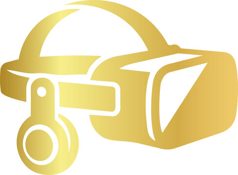 Golden VR Headset Icon