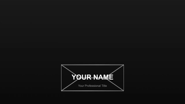 Minimalist dark logo reveal animation with geometric shapes