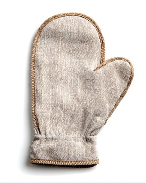 Simple fabric oven mitt heat resistant, kitchen accessory isolated on white background