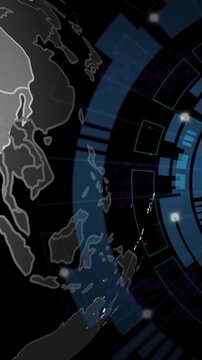 Animation of scope scanning and data processing over globe