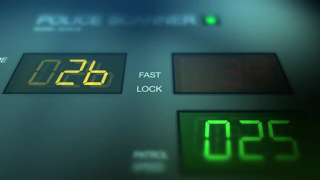 Generic Police Scanner with Speed Result - Slow - Speeding Ticket Concept