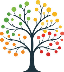Fototapeta premium Colorful Tree Vector – Growth, Diversity, and Seasonal Symbol
