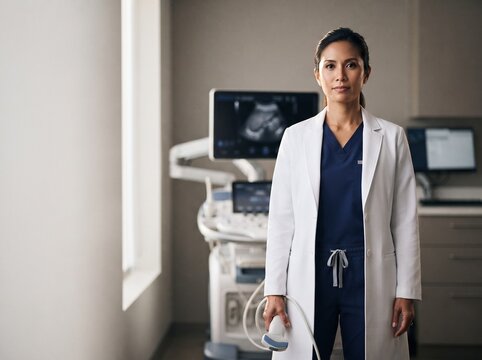 Professional Sonographer Hero Portrait in Clinic