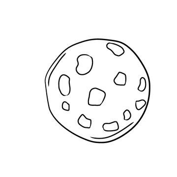 chocolate chip cookie line art outline sweet dessert illustration