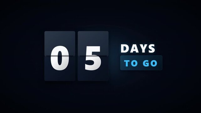 Animated Flip Clock Countdown 10 Days To Go Event Overlay