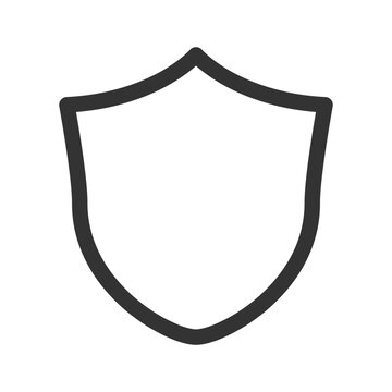 Shield icon outline. Security, defense, and data protection vector symbol.