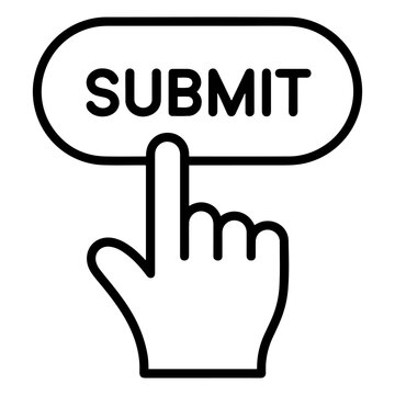 hand pressing submit button icon vector